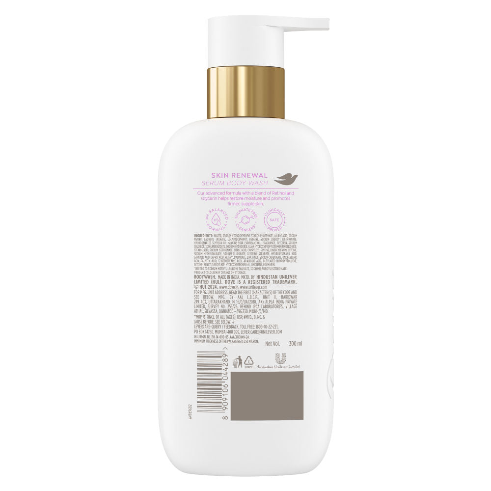 Dove 4% Restoring Serum With Retinol Skin Renewal Bodywash