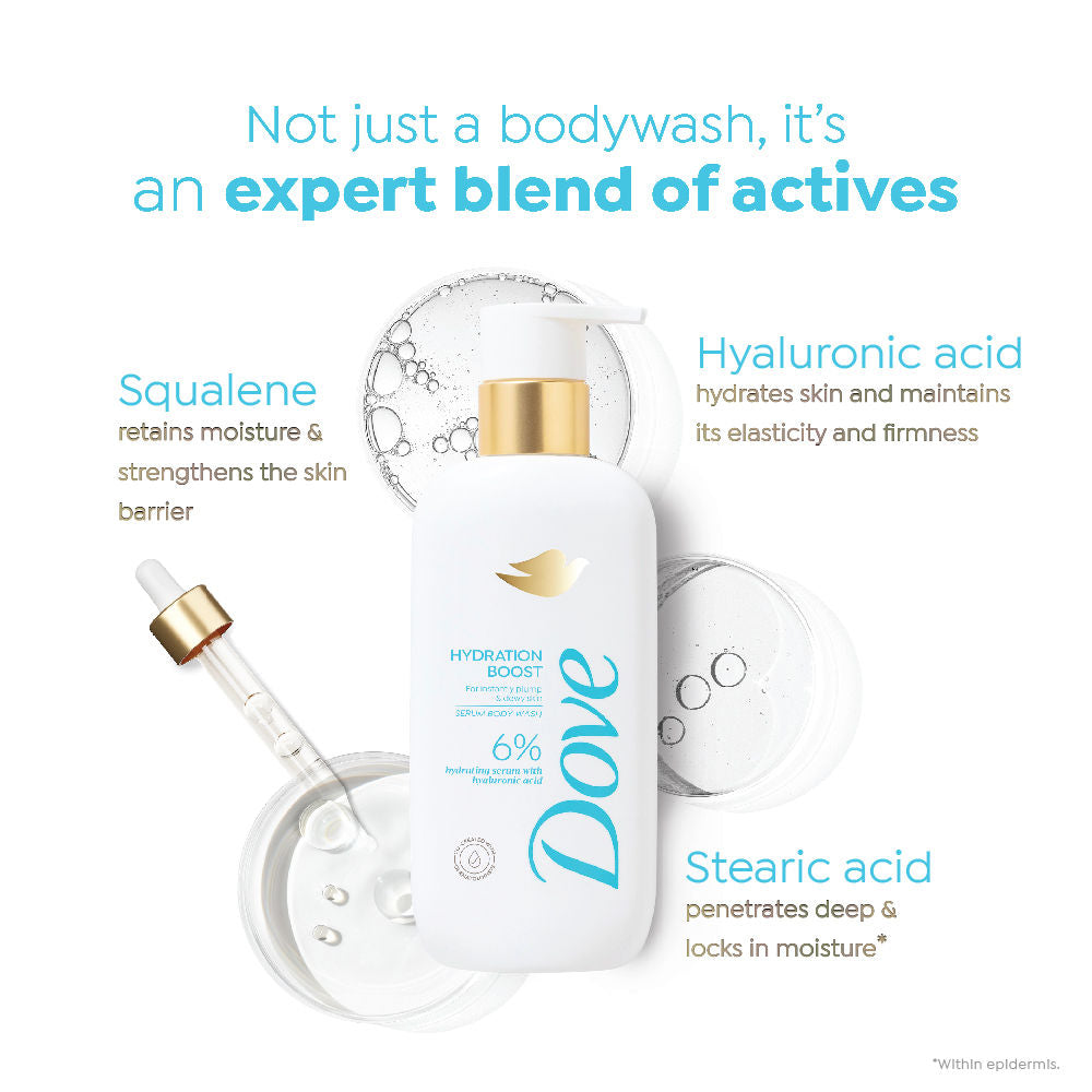 Dove 6% Hydrating Serum With Hyaluronic Acid Hydration Boost Bodywash