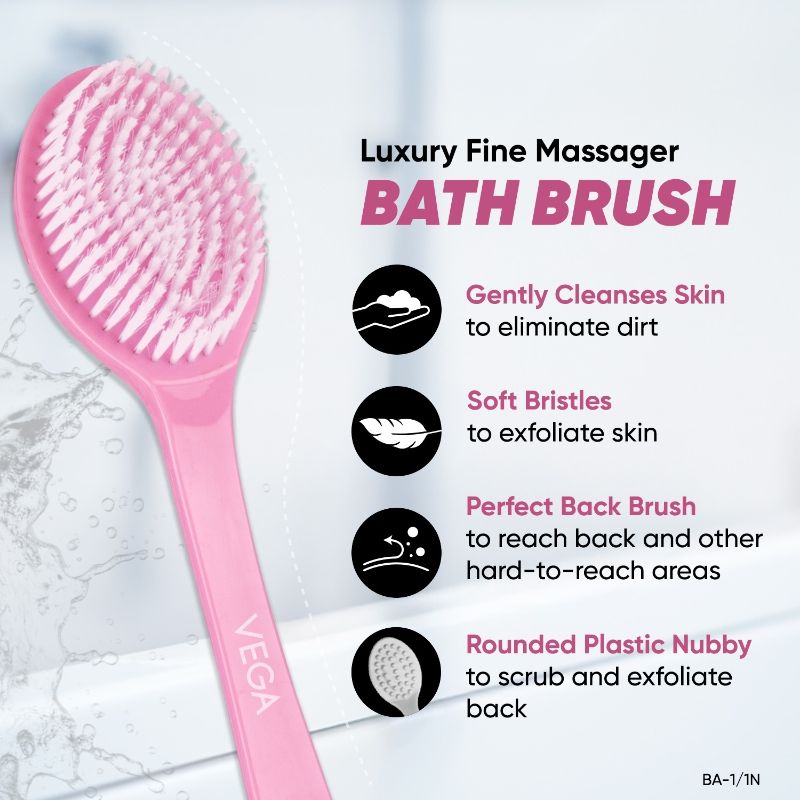 VEGA BA-1/1N Luxury Fine Massager Bath Brush (Color May Vary)