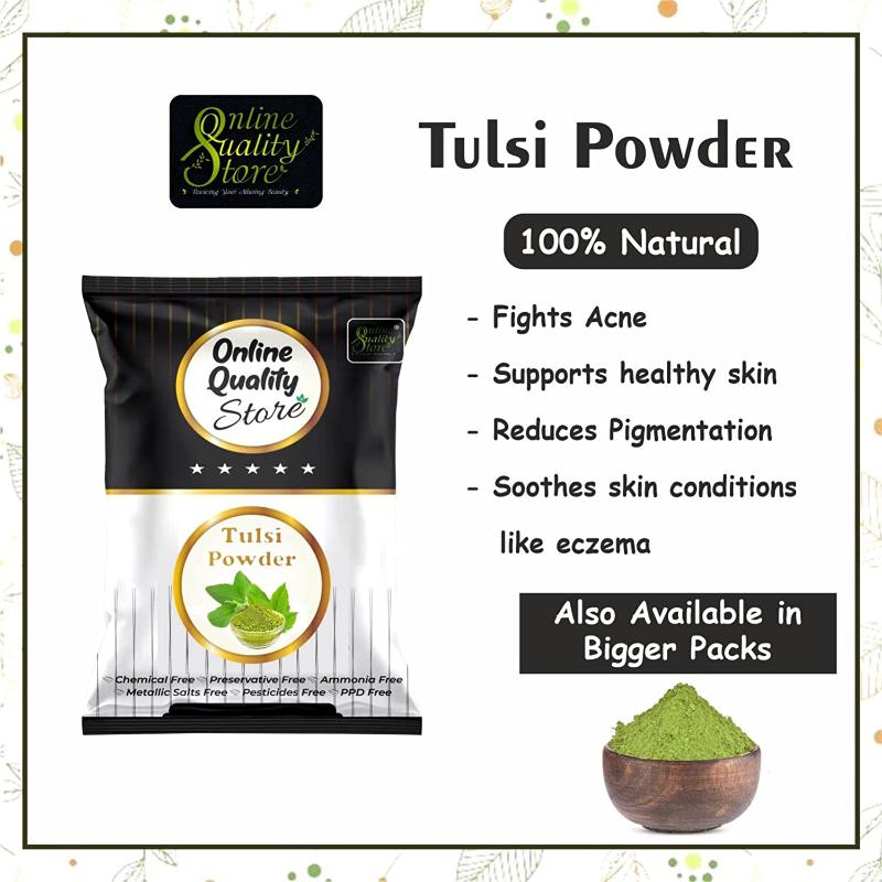 Online Quality Store Tulsi Powder & Kasturi Turmeric Powder Anti Acne Face Pack