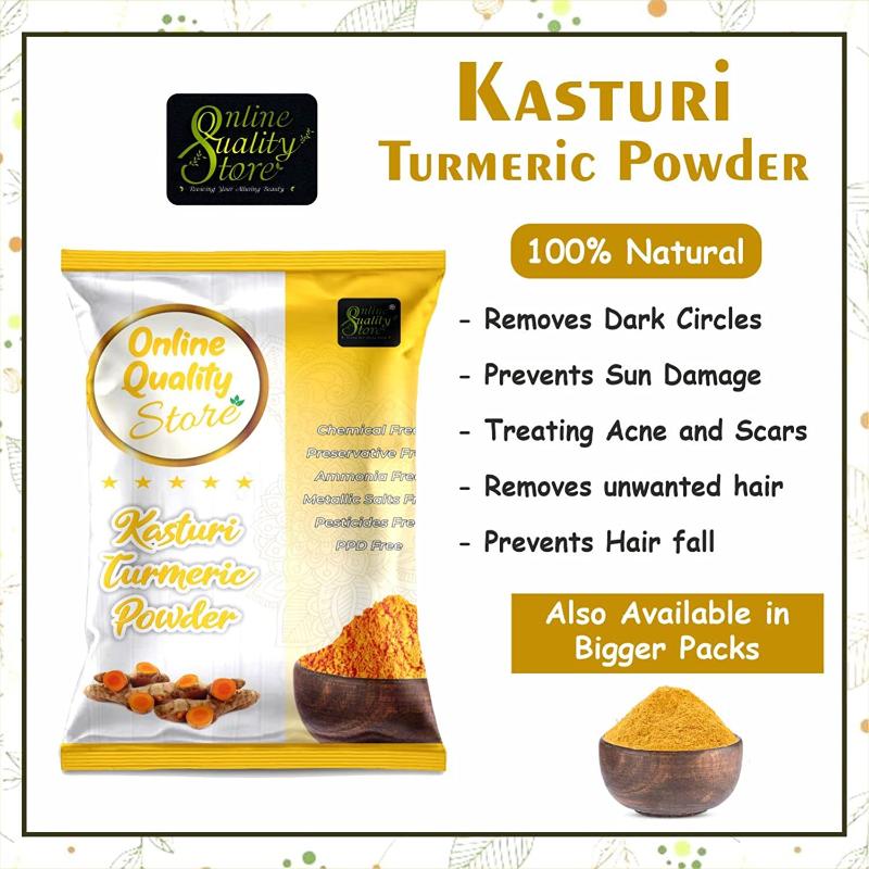 Online Quality Store Tulsi Powder & Kasturi Turmeric Powder Anti Acne Face Pack