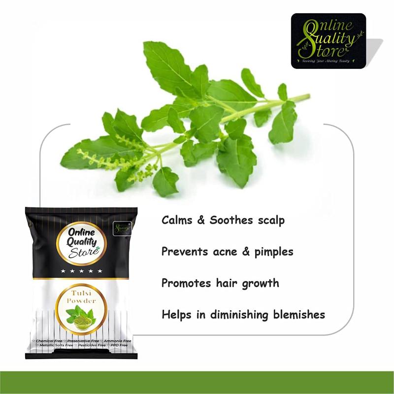 Online Quality Store Tulsi Powder & Kasturi Turmeric Powder Anti Acne Face Pack