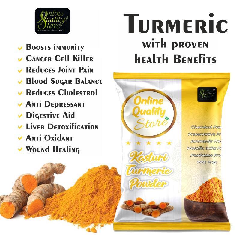 Online Quality Store Tulsi Powder & Kasturi Turmeric Powder Anti Acne Face Pack