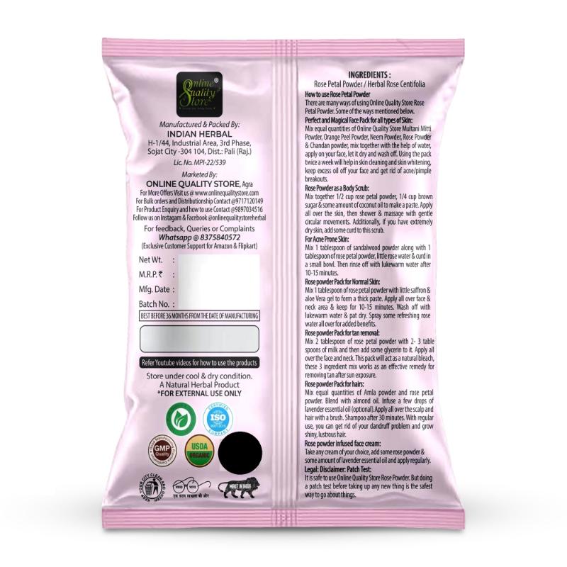 Online Quality Store Neem Powder, Rose Powder & Orange Peel Powder for Hair & Skin