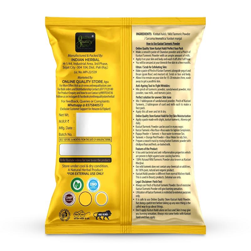 Online Quality Store Kasturi Turmeric Powder, Sandalwood Powder & Mulethi Powder for Hair & Skin