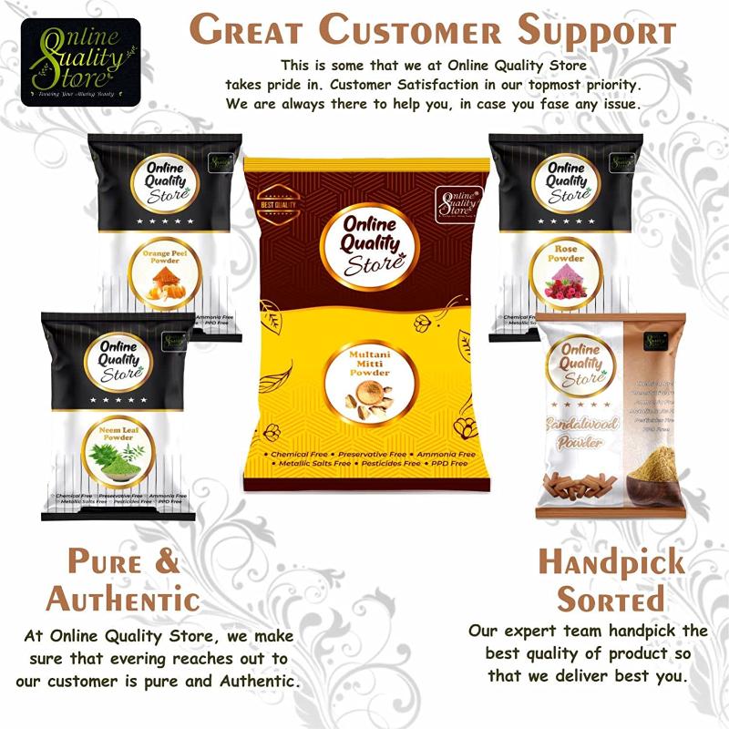 Online Quality Store Multani Mitti, Chandan, Orange Peel, Neem & Rose Powder for Hair & Skin