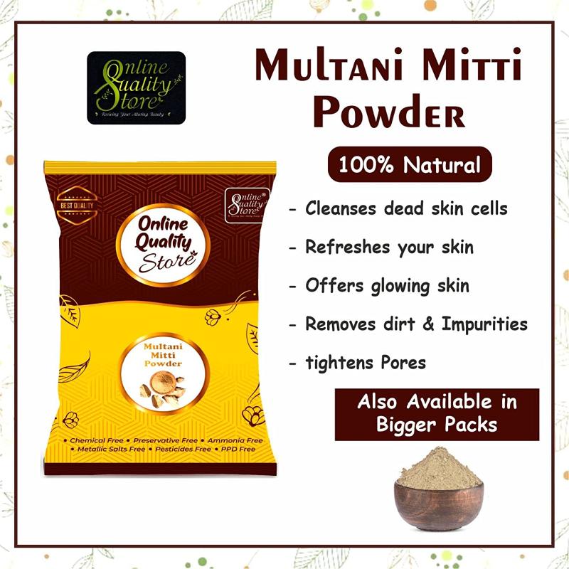 Online Quality Store Multani Mitti, Chandan, Orange Peel, Neem & Rose Powder for Hair & Skin