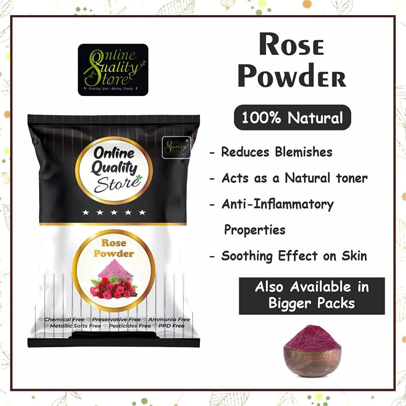 Online Quality Store Multani Mitti, Chandan, Orange Peel, Neem & Rose Powder for Hair & Skin