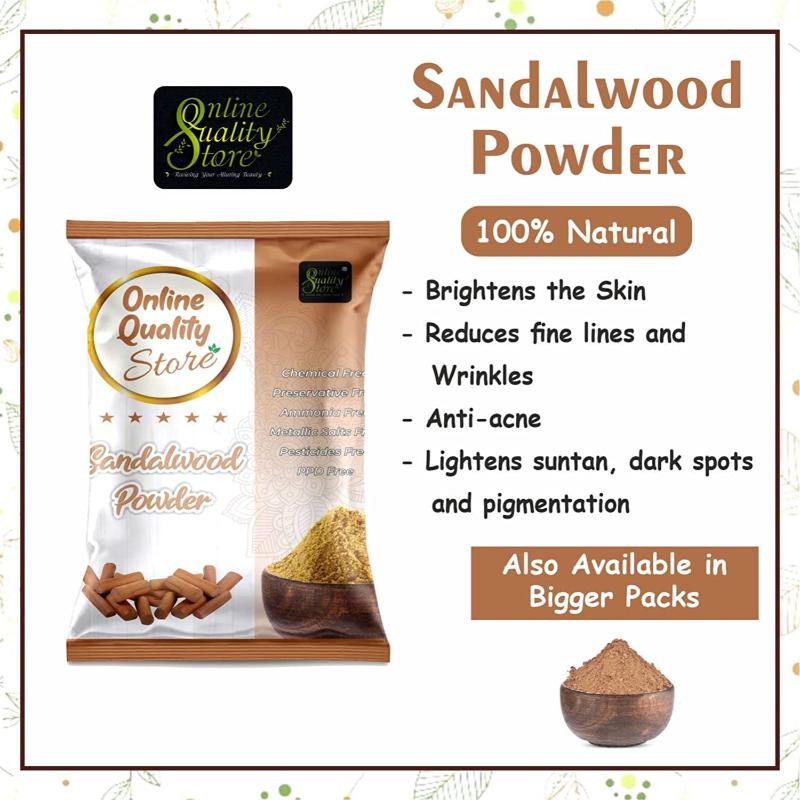 Online Quality Store Multani Mitti, Chandan, Orange Peel, Neem & Rose Powder for Hair & Skin