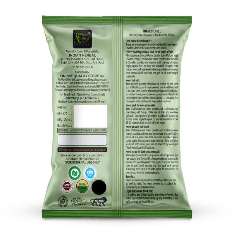 Online Quality Store Multani Mitti, Sandalwood, Orange Peel, Neem & Rose Powder for Hair & Skin