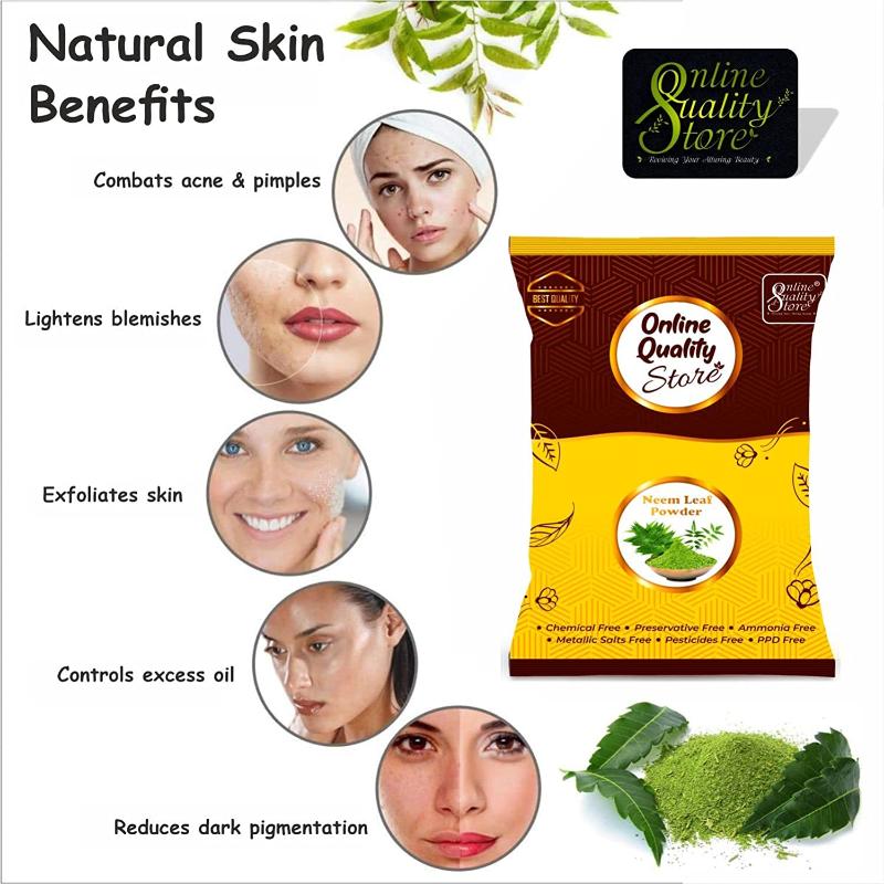 Online Quality Store Pure Multani Mitti Powder & Neem Powder For Hair & Skin