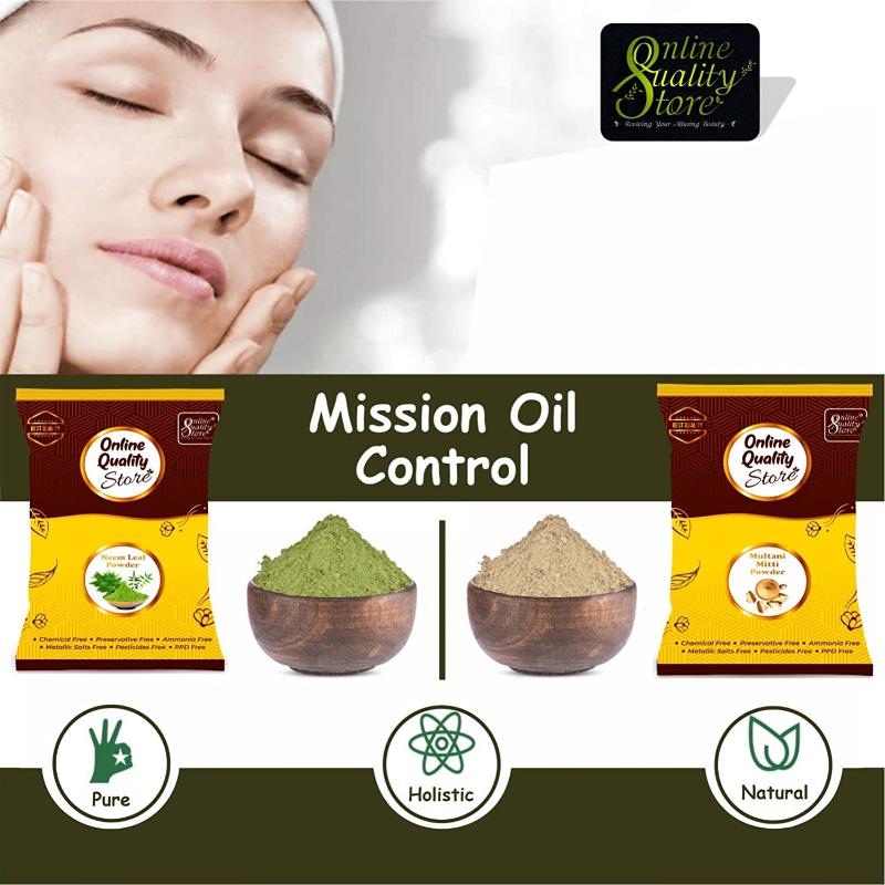 Online Quality Store Pure Multani Mitti Powder & Neem Powder For Hair & Skin