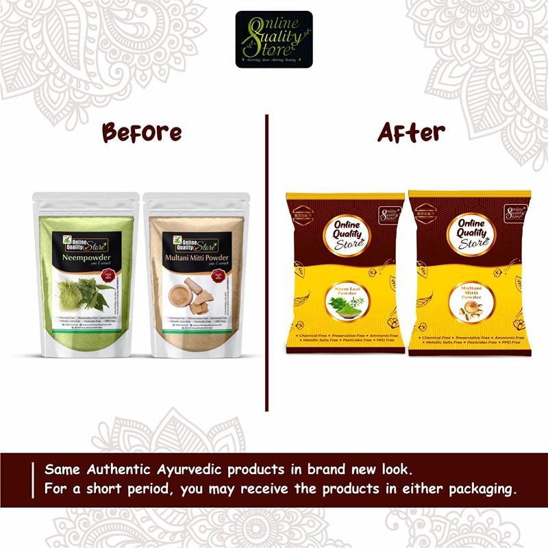 Online Quality Store Pure Multani Mitti Powder & Neem Powder For Hair & Skin