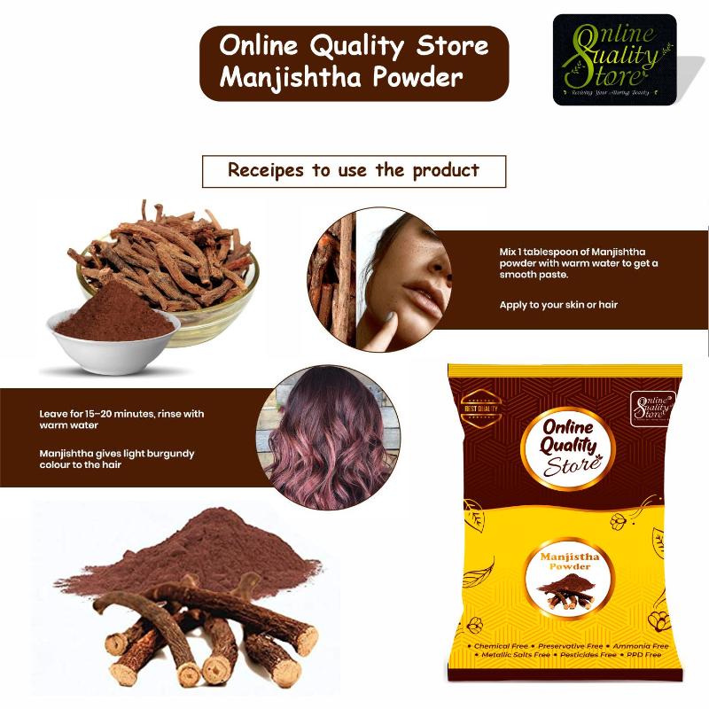 Online Quality Store Manjistha Powder Pure & Natural For Hair & Skin