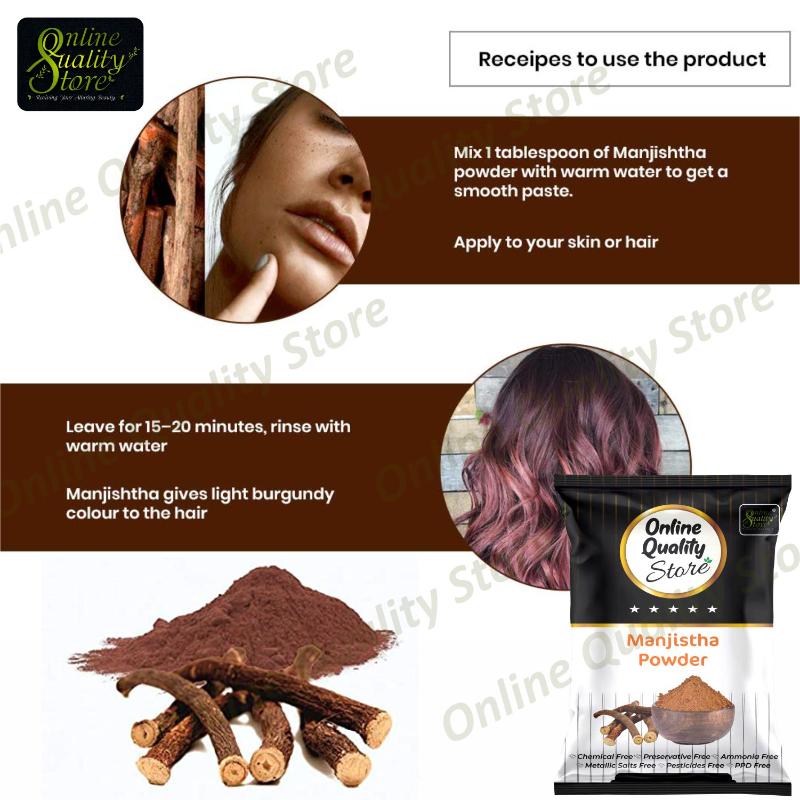Online Quality Store Organic Manjistha Powder For Hair & Skin Rubia Cordifolia