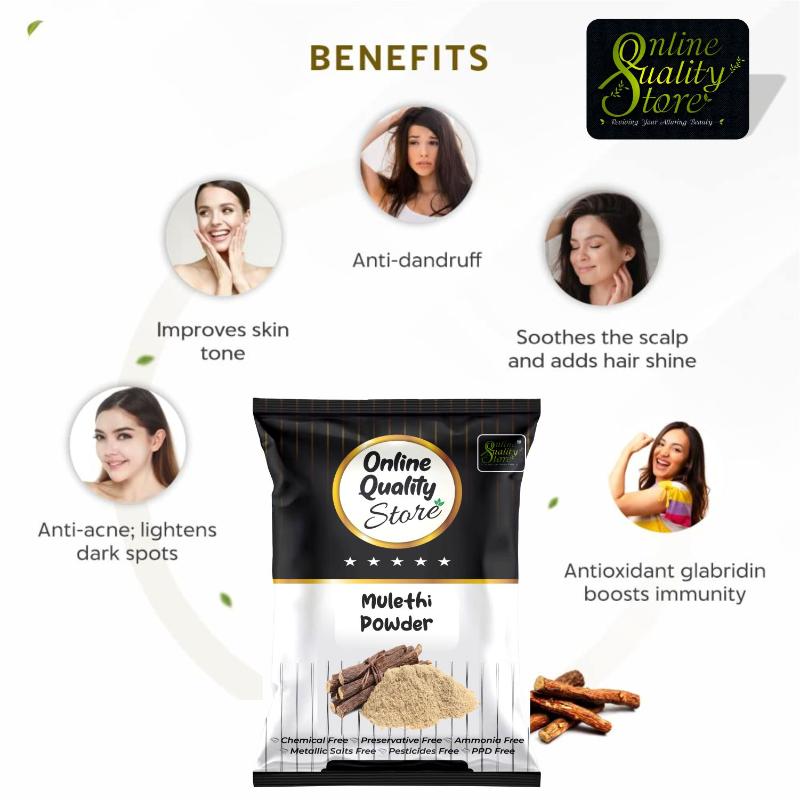 Online Quality Store Lemon Peel, Mulethi Powder & Orange Peel Powder Pure & Natural For Hair & Skin