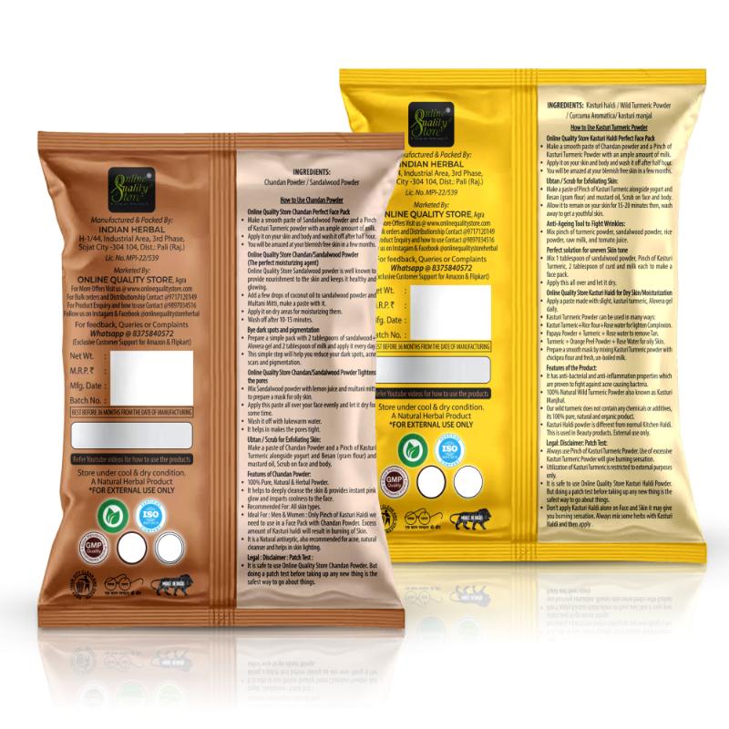 Online Quality Store Kasturi Turmeric Powder + Sandalwood Powder For Skin