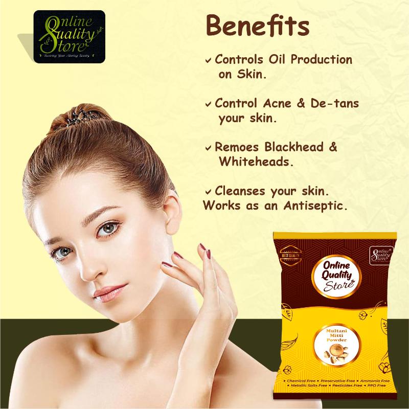 Online Quality Store Chandan Powder + Orange Peel Powder + Multani Mitti Powder For Skin