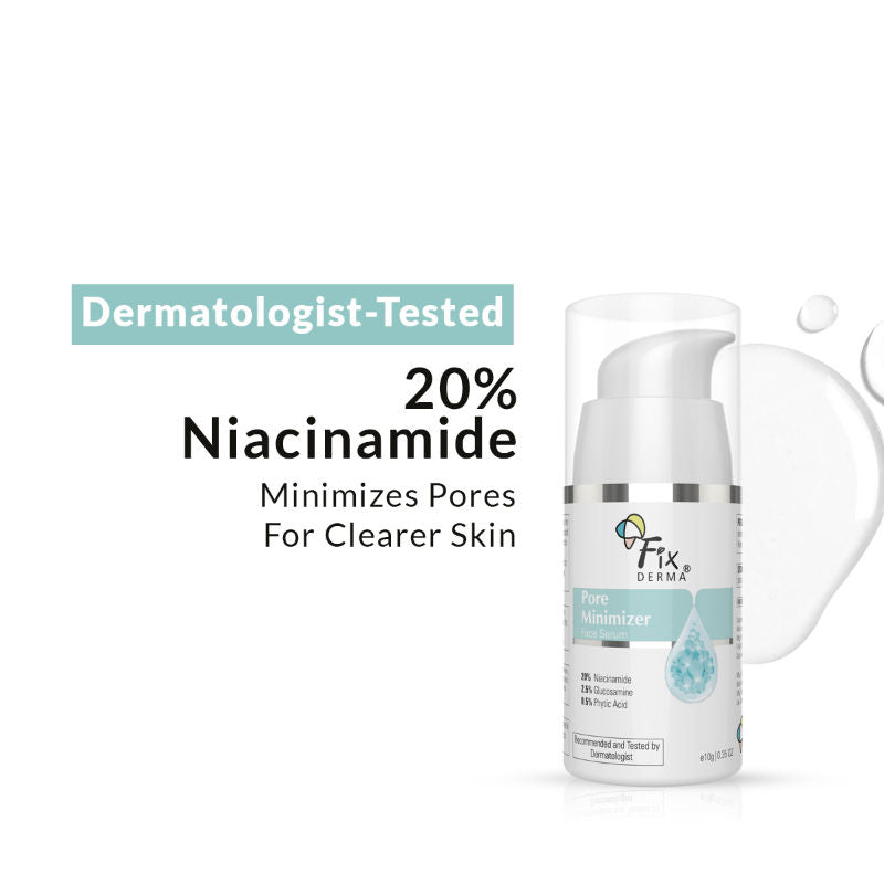 Fixderma Pore Minimizer Face Serum With 20% Niacinamide For Deep Hydration & Skin Soothing