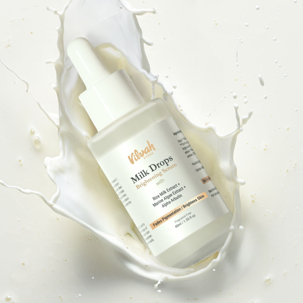 Vilvah Milk Drops Brightening Serum For Hydrated Skin, Dark Spot Care & Hyperpigmentation