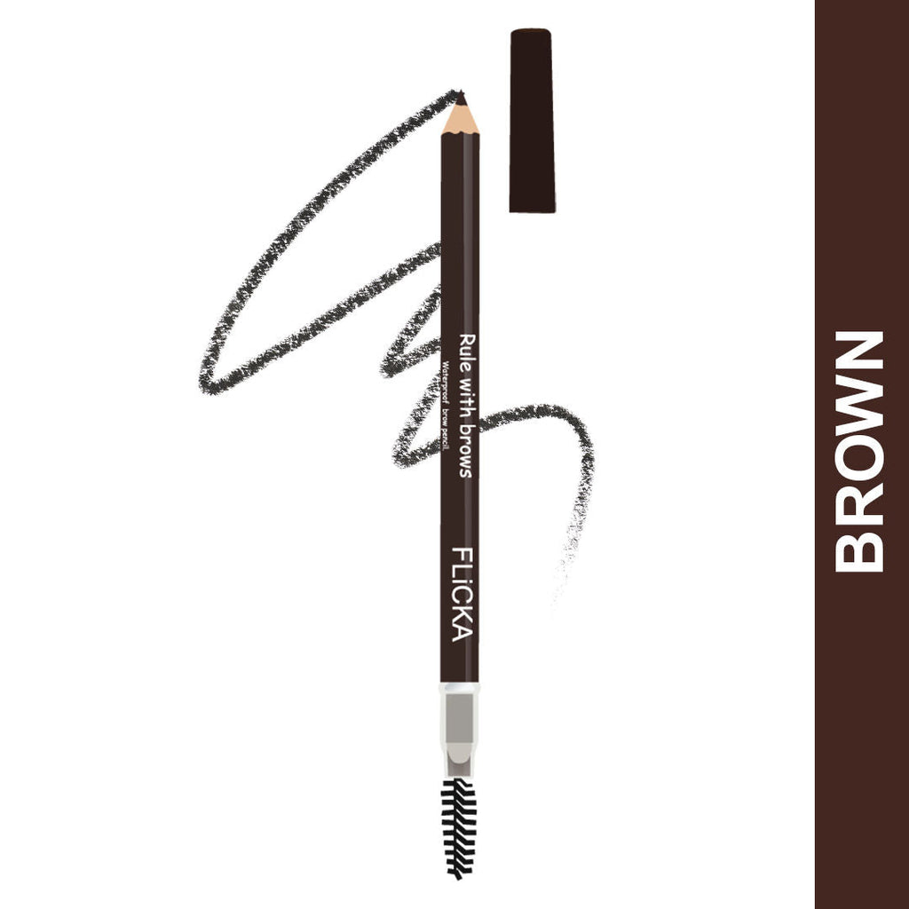 Flicka Rule With Brows Eyebrow Pencil Long Lasting Waterproof & Smudgeproof Buildable Color
