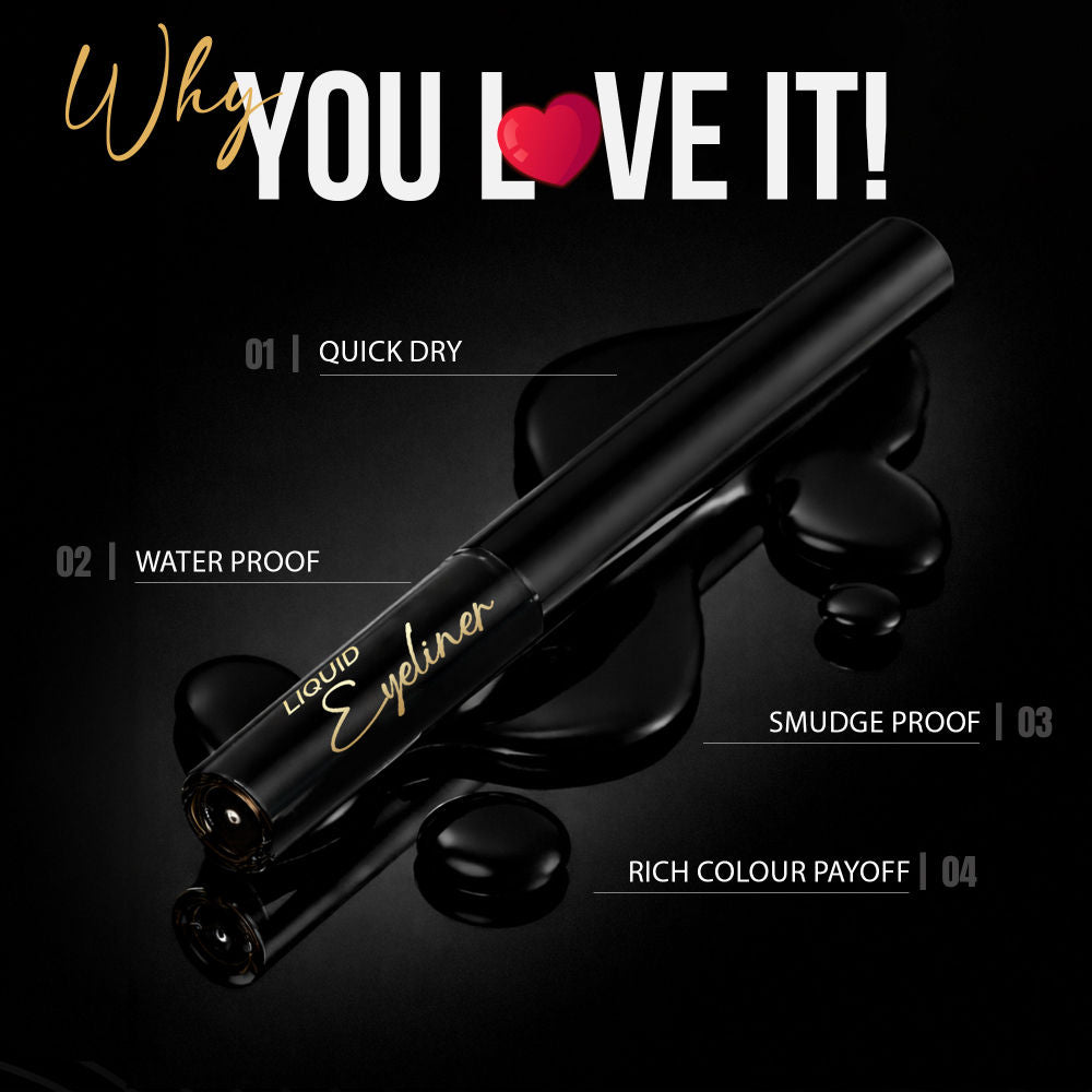 Parul Garg Beauty Black Liquid Eyeliner Smudge-Proof, Water-Resistant, Long-Stay Matte
