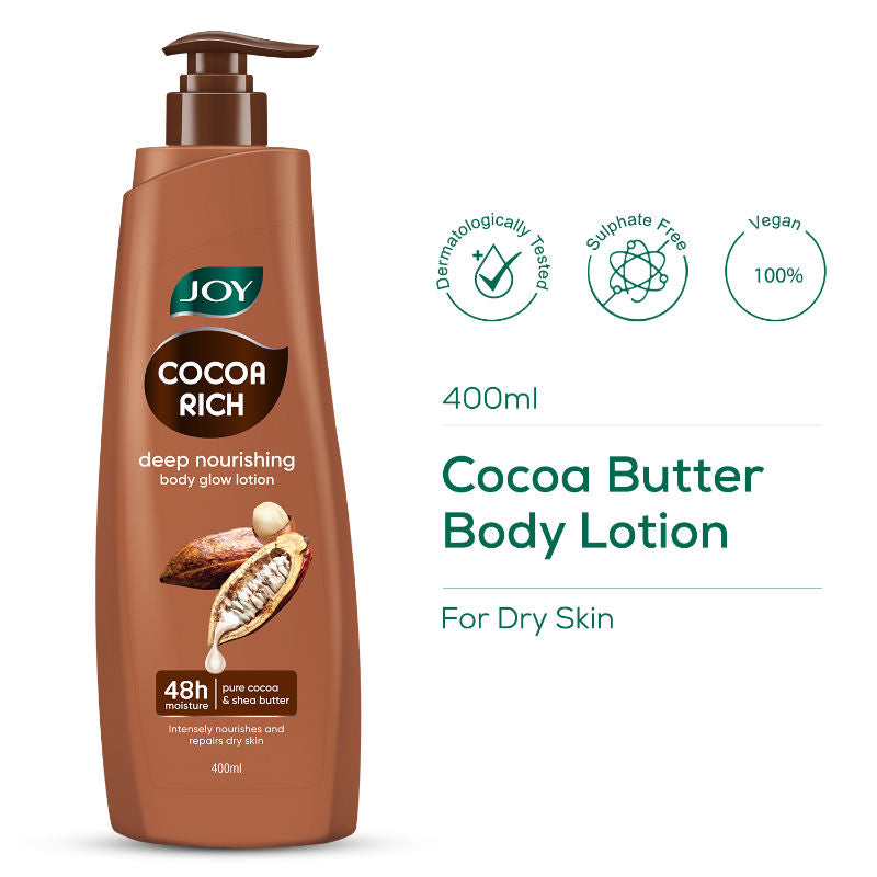 Joy Cocoa Rich Intense Nourishing Body Lotion - Shea & Cocoa Butter, 24hr Moisture for Winter
