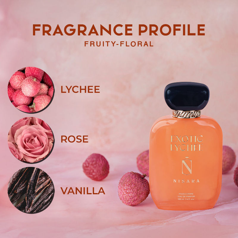 NISARA Exotic Lychee - Perfume For Women,Eau De Parfum,Long Lasting Fruity & Floral Fragrance