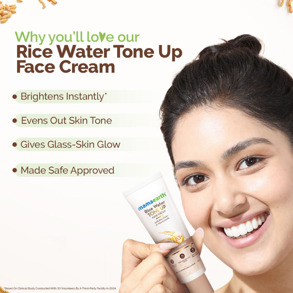 Mamaearth Rice Water Tone Up Face Cream with Niacinamide for Glass Skin and All Skin Types