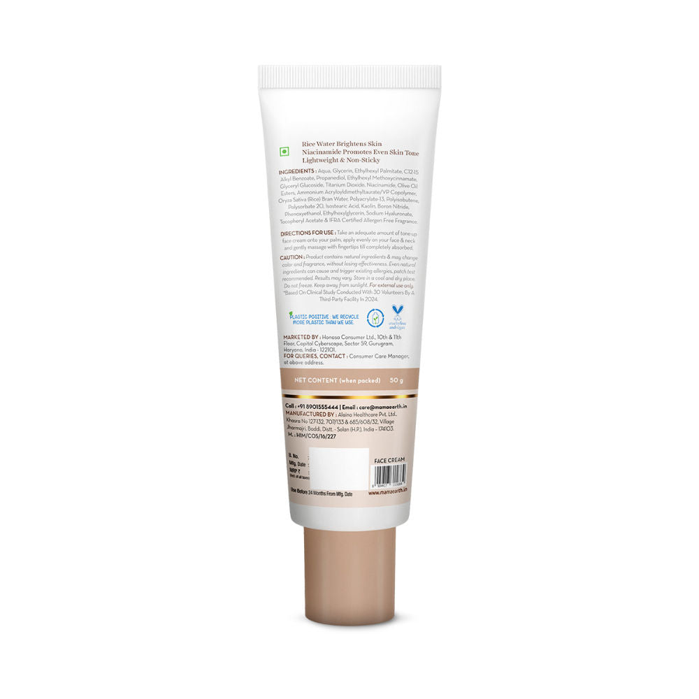 Mamaearth Rice Water Tone Up Face Cream with Niacinamide for Glass Skin and All Skin Types