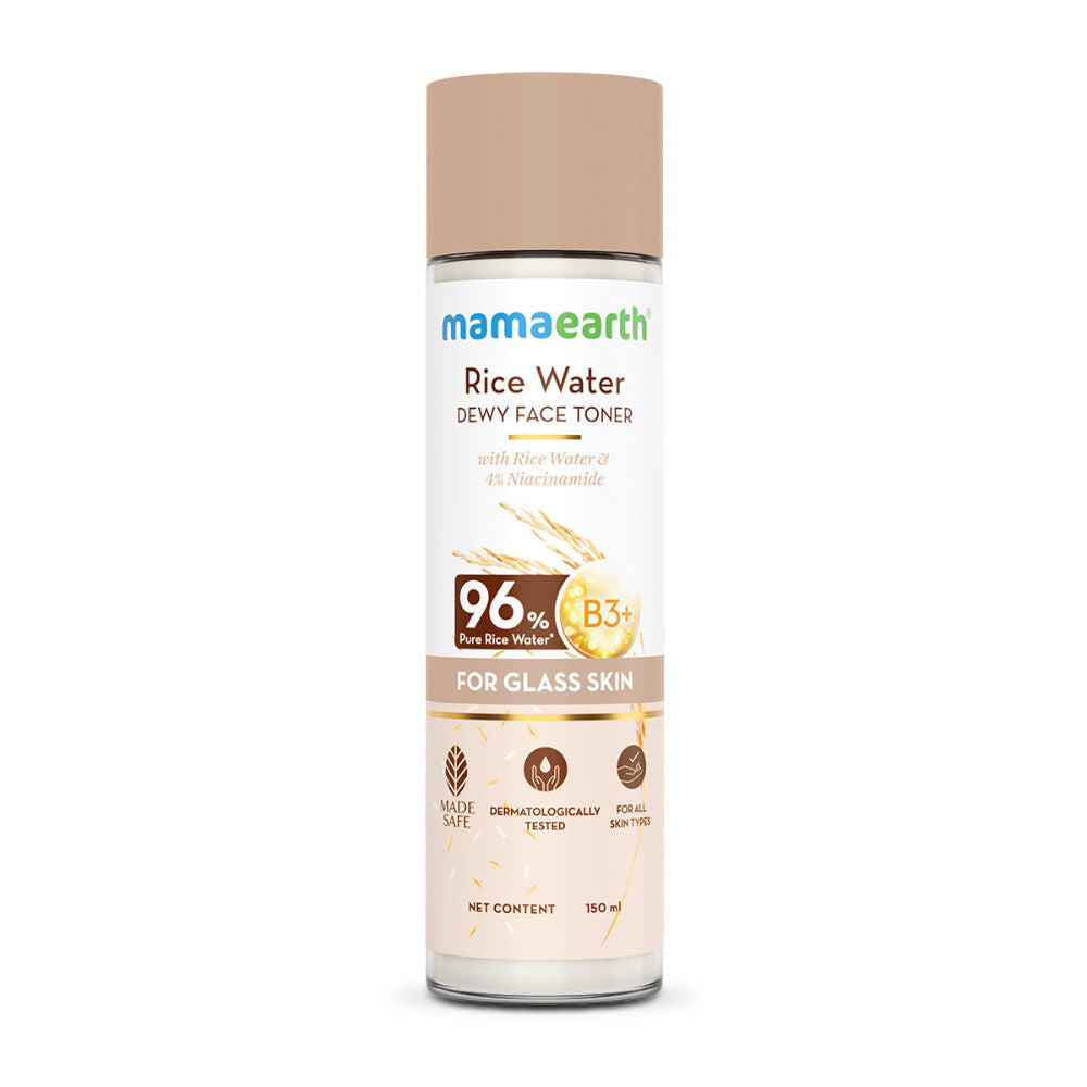 Mamaearth Rice Water Dewy Face Toner with 4% Niacinamide for Glass Skin and All Skin Types