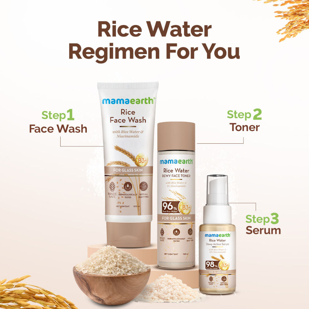 Mamaearth Rice Water Dewy Face Toner with 4% Niacinamide for Glass Skin and All Skin Types