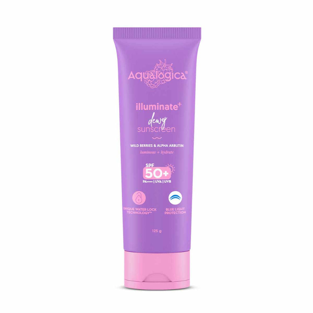 Aqualogica Illuminate+ Dewy Lightweight Sunscreen Gel SPF 50+ PA++++ for All Skin Types