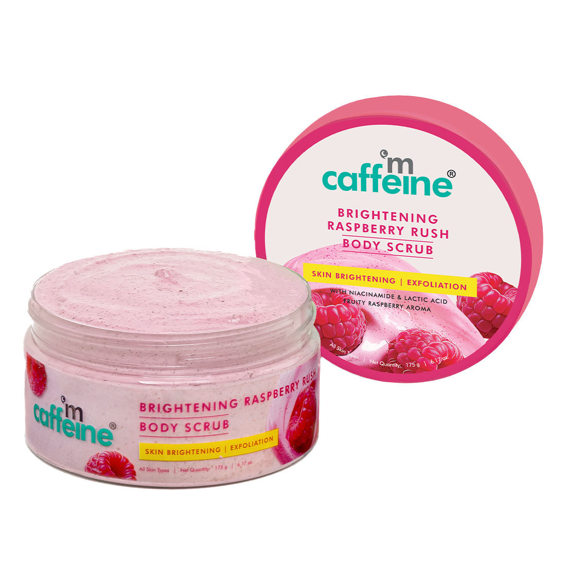 Mcaffeine Brightening Raspberry Rush Body Scrub Removes Tan & Brightens Skin