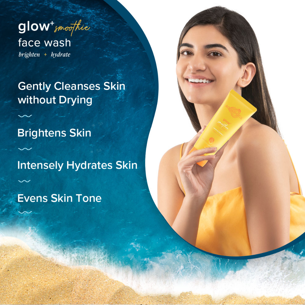 Aqualogica Glow+ Smoothie Face Wash with Papaya & Vitamin C , Hydrates & Gently Cleanses