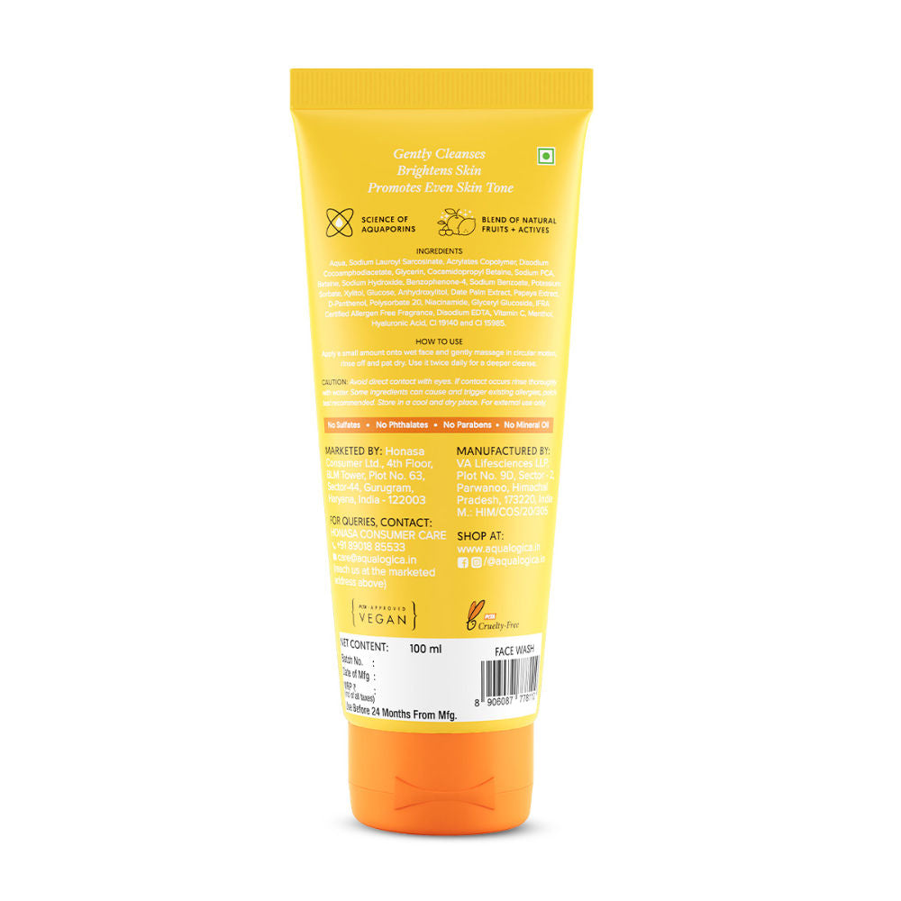 Aqualogica Glow+ Smoothie Face Wash with Papaya & Vitamin C , Hydrates & Gently Cleanses