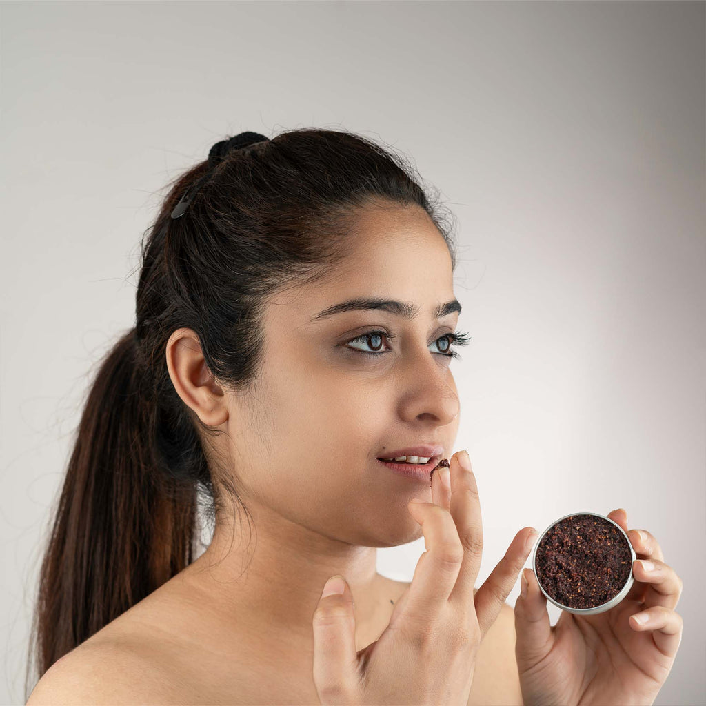Nat Habit Zesty Orange Lip Scrub for dark lips, Lightening Lip Mask for Pigmentation, Discoloration