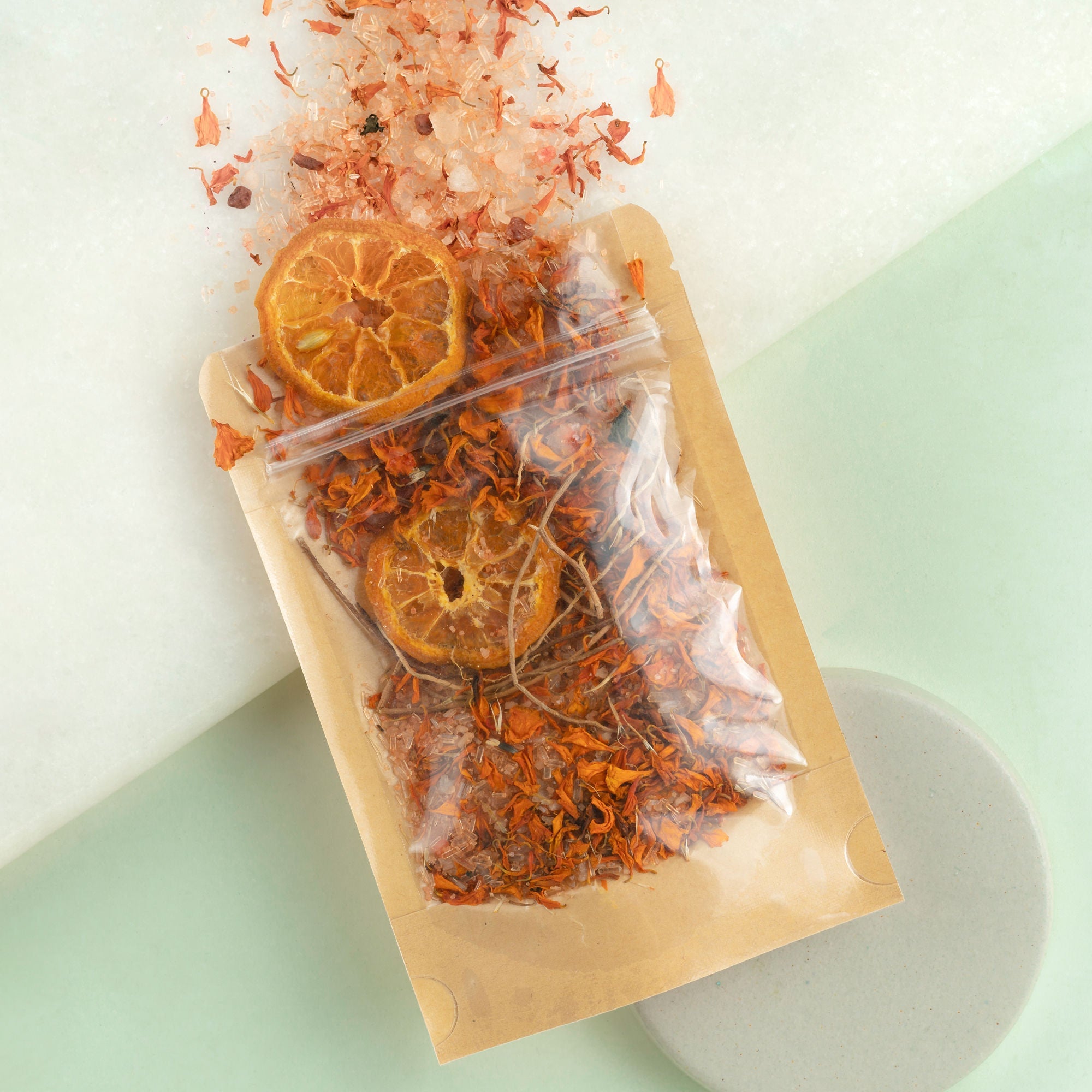 Nat Habit Cinnamon Therapeutic Foot Salt with Marigold & Orange, Foot Soak, Bath Salt, Pain Relief