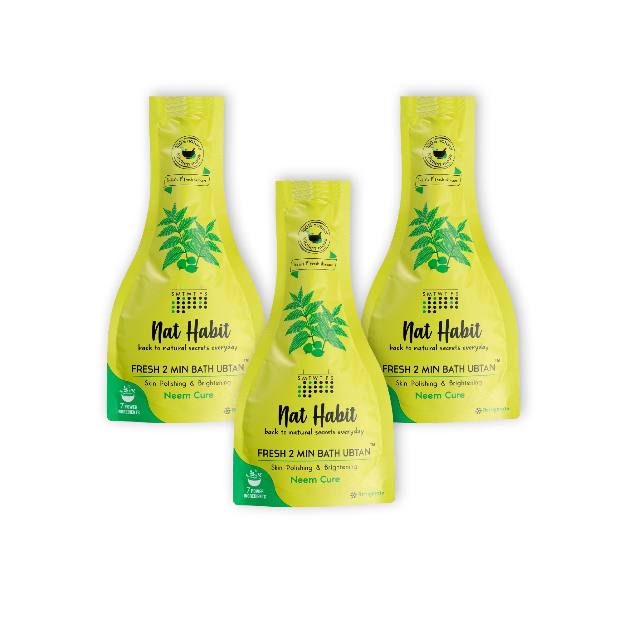 Nat Habit Fresh Bath Ubtan - Neem Cure 2 Minutes Body Ubtan with Neem, Pulses, Raw Milk and Curd