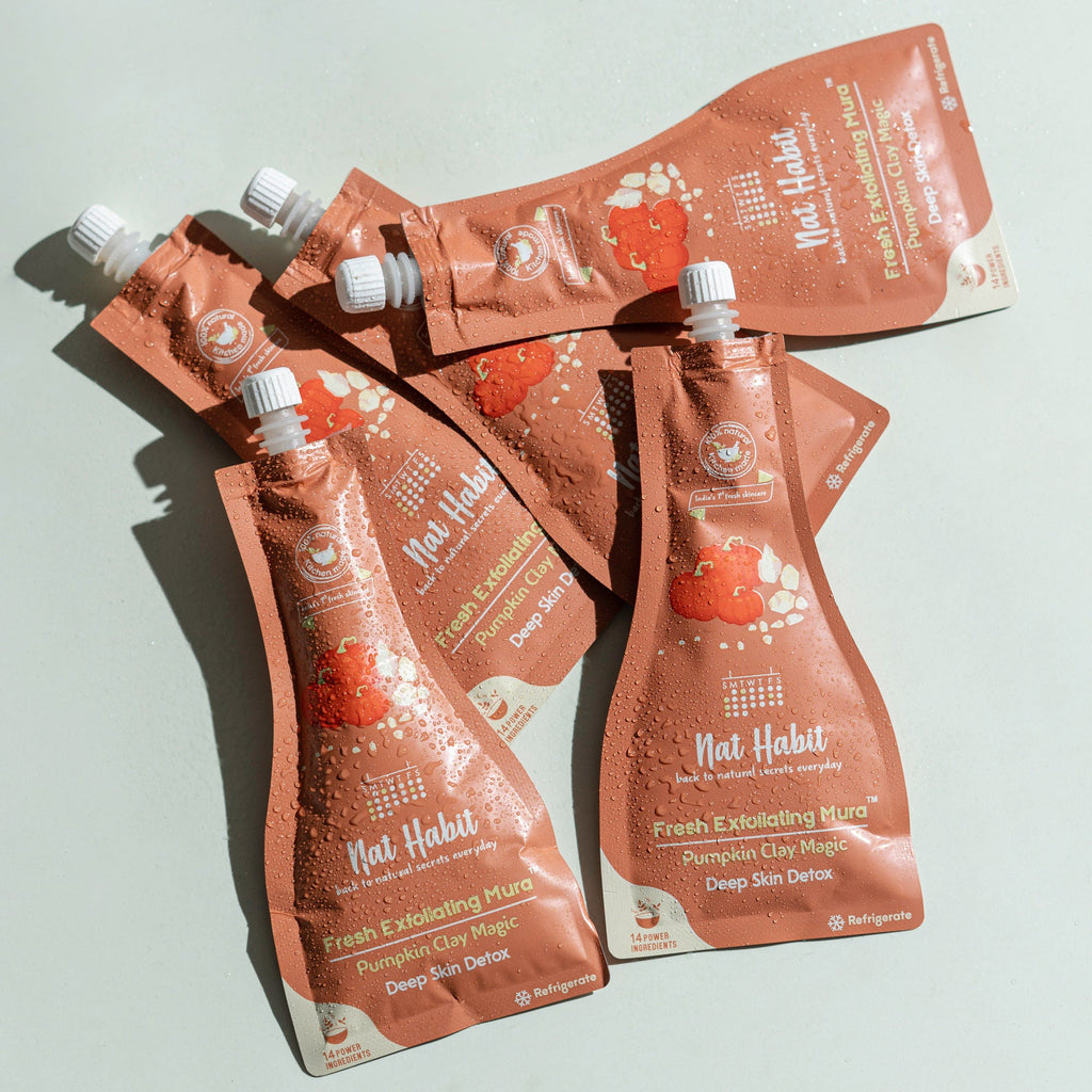 Nat Habit Pumpkin Clay Exfoliating Mura, Face Scrub for Deep Skin Detox with Natural Salicylic Acid