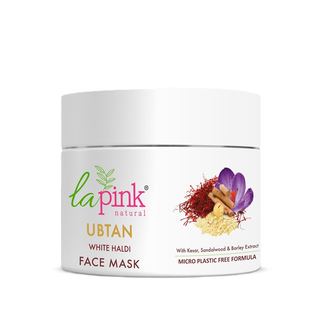 La Pink Ubtan Face Mask Pack With Saffron For Fresh & Glowing Skin, Removes Tan & Blemish