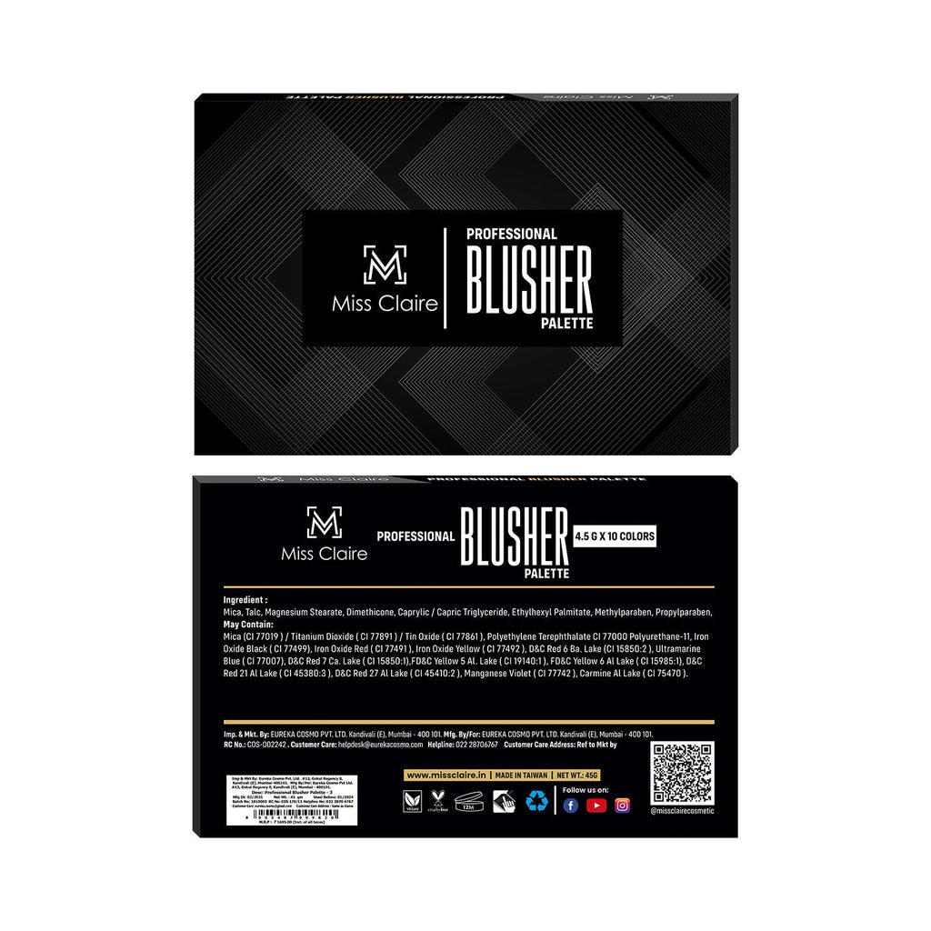 Miss Claire Professional Blusher Palette - 3