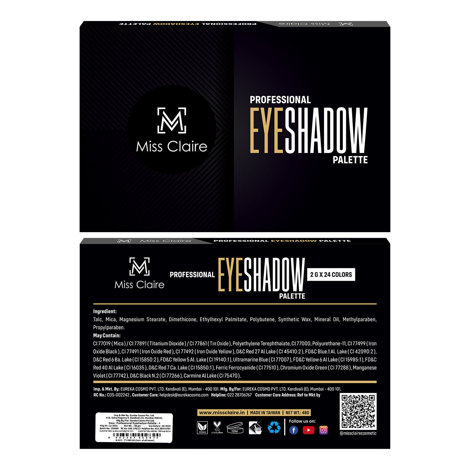 Miss Claire Professional Eyeshadow Palette - 4