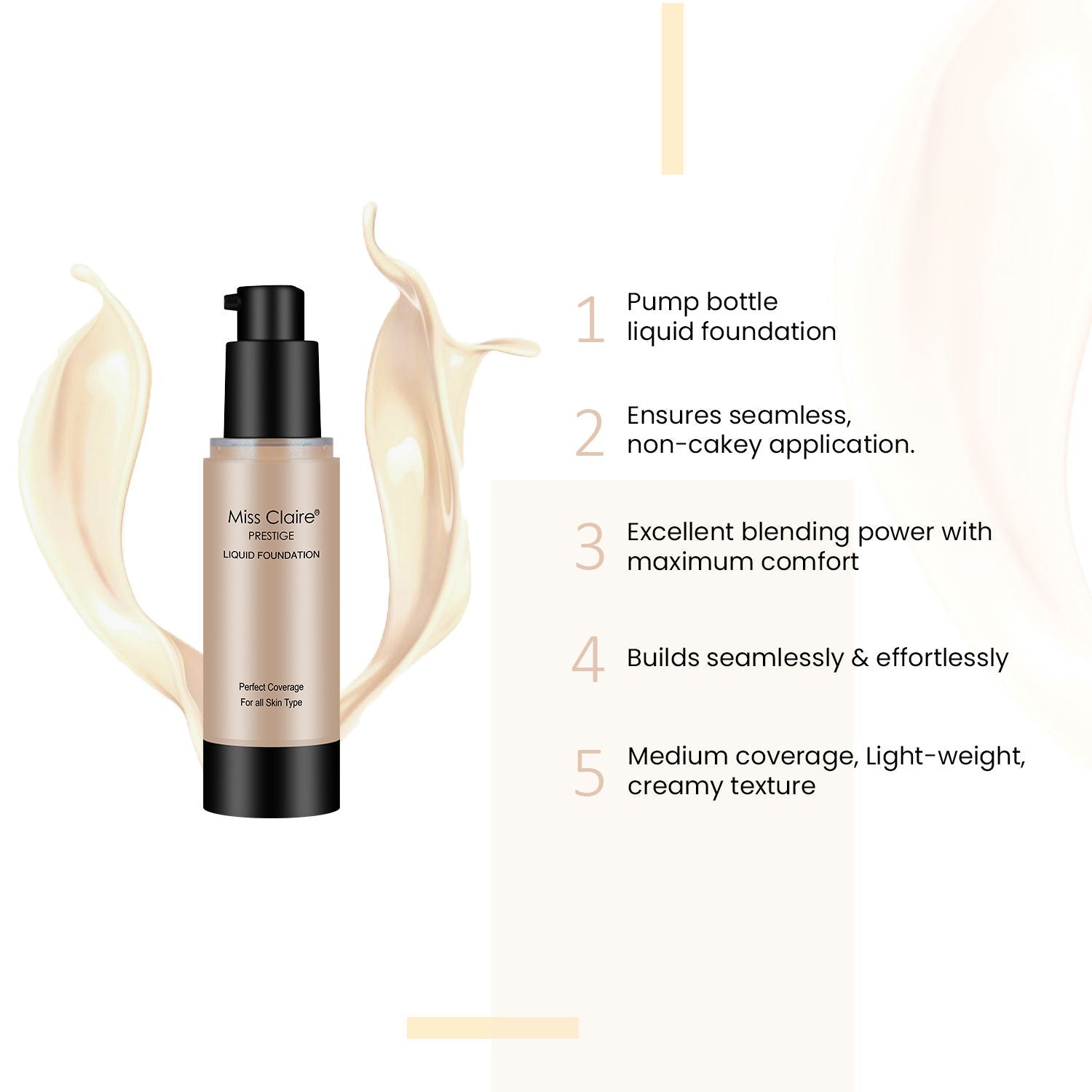 Miss Claire Prestige Liquid Foundation Perfect Coverage
