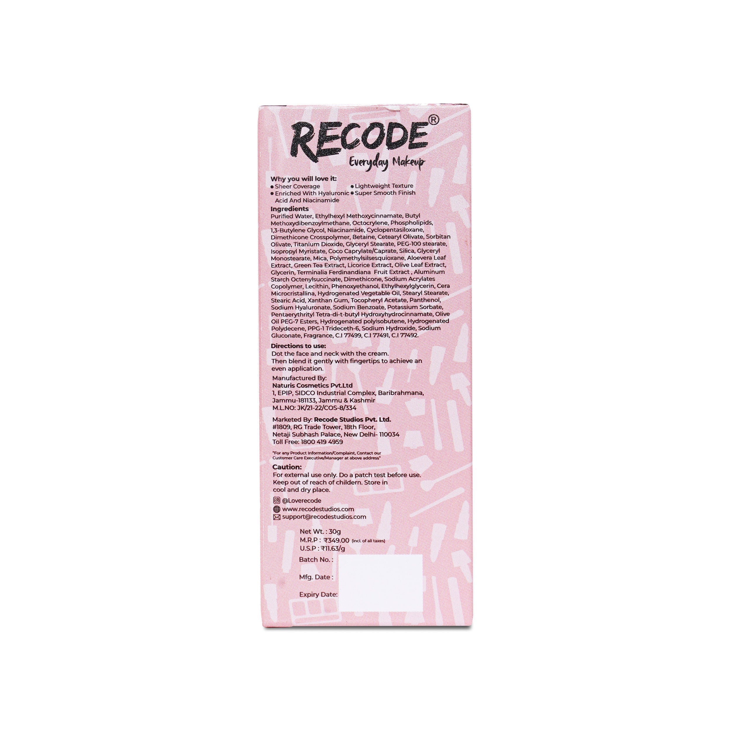 Recode SPF 50 Everyday Makeup Drip BB Cream