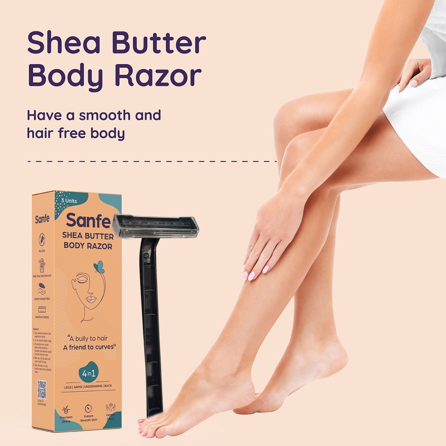 Sanfe Shea Butter Body Razor 4 in 1 for Women