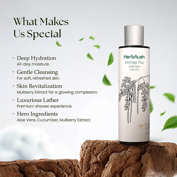 HerbAush Moringa Plus Body Wash Shower Gel