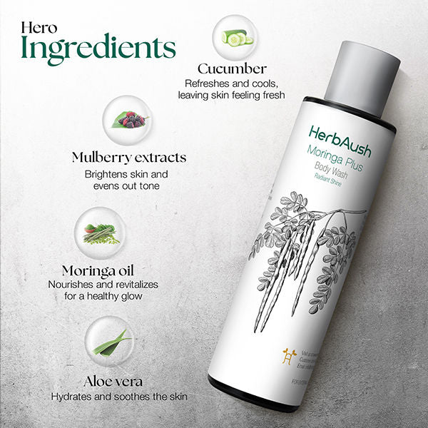 HerbAush Moringa Plus Body Wash Shower Gel