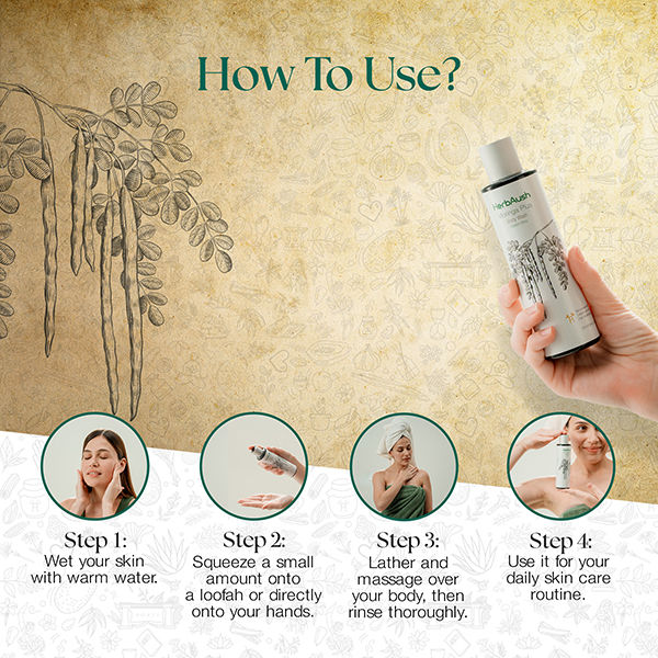 HerbAush Moringa Plus Body Wash Shower Gel