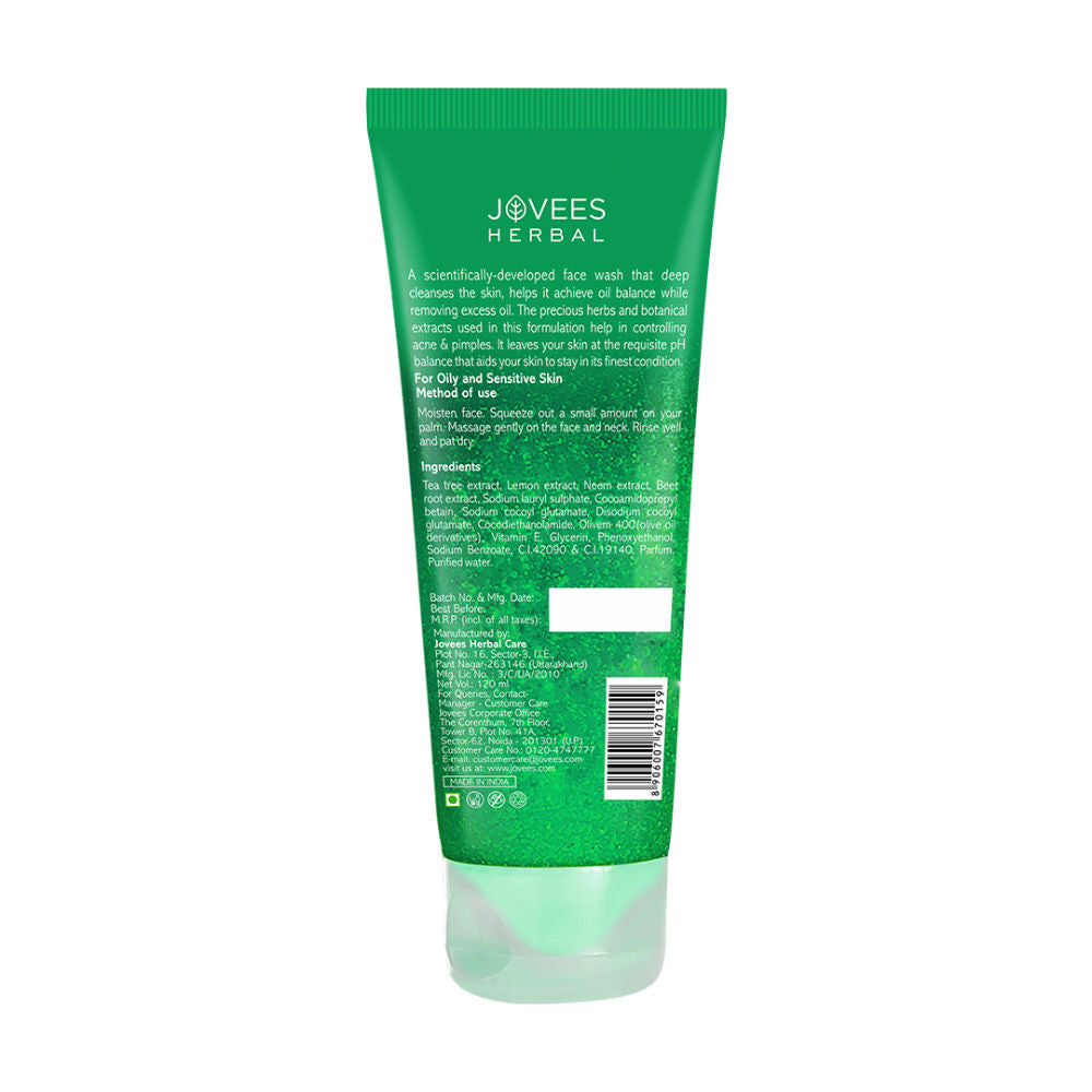Jovees Herbal Tea Tree Face Wash For Oily & Acne Free Glowing Skin
